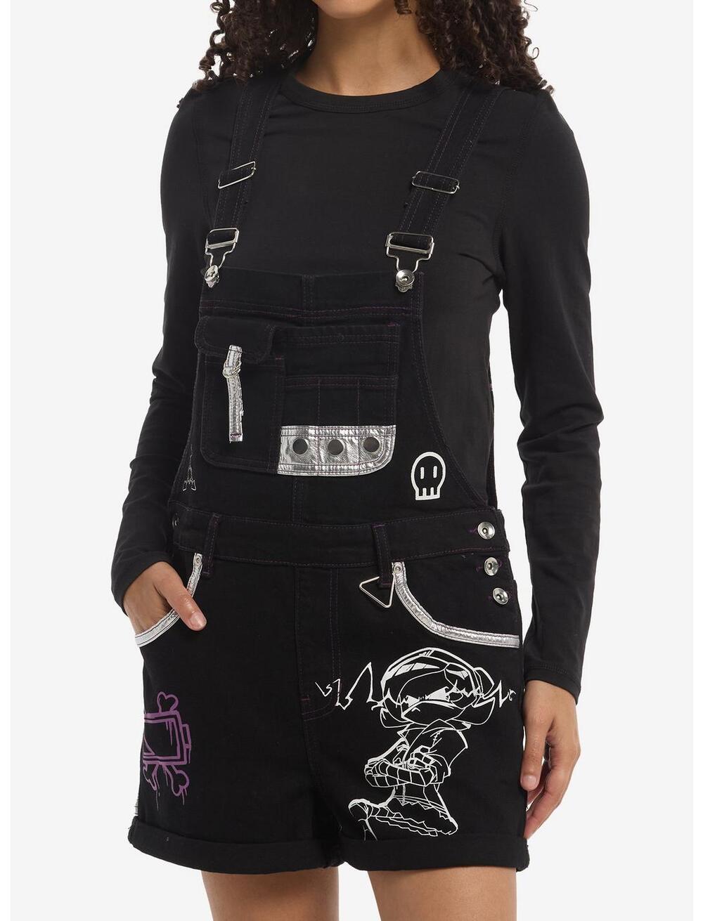 NWT Hot Topic Murder Drones Uzi Icon Shortalls in Black size Small